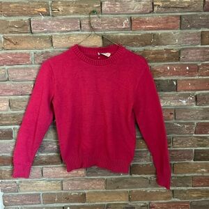Pandora Pink Crew Neck Sweater with Fuzzy Texture